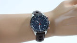 Tissot PRS 516 Chronograph Blue Dial Brown Leather Strap Watch For Men - T100.417.16.041.00