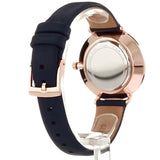 Michael Kors Pyper Analog White Dial Black Leather Strap Watch For Women - MK2804