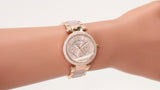 Michael Kors Parker Pink Dial Two Tone Steel Strap Watch for Women - MK6110