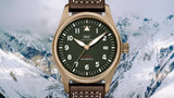 IWC Pilot's Watch Automatic Spitfire Green Dial Brown Leather Strap Watch for Men - IW326802