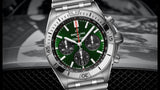 Breitling Chronomat B01 42 Green Dial Silver Steel Strap Watch for Men - AB0134101L1A1