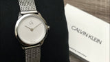 Calvin Klein Minimal White Dial Silver Mesh Bracelet Watch for Men - K3M2112Y