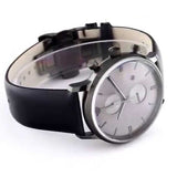 Emporio Armani Classic Grey Dial Grey Leather Strap Watch For Men - AR0388