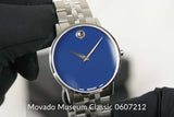 Movado Museum Classic Blue Dial Silver Steel Strap Watch for Men - 0607212