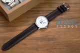 Fossil Neutra Minimalist Moonphase Silver Dial Brown Leather Strap Watch for Men - FS5905