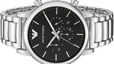 Emporio Armani Luigi Black Dial Silver Steel Strap Watch For Men - AR1894