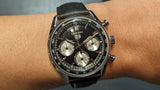 Tag Heuer Carrera Automatic Chronograph Black Dial Black Leather Strap Watch for Men - CBS2210.FC6534