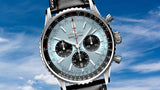 Breitling Navitimer B01 Chronograph 43 Blue Dial Black Leather Strap Watch for Men - AB0138241C1P1