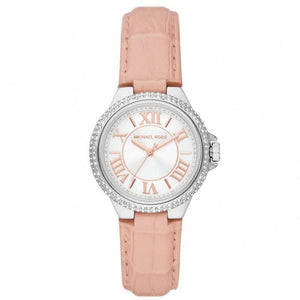 Michael Kors Camille Three-Hand Crystals White Dial Pink Leather Strap Watch for Women - MK2963