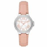 Michael Kors Camille Three-Hand Crystals White Dial Pink Leather Strap Watch for Women - MK2963