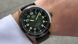 Tag Heuer Autavia Calibre 5 Automatic 42mm Olive Green Dial Leather Strap Watch for Men - WBE5190.FC8268