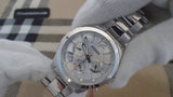 Fossil Boyfriend Multifunction Silver Dial Silver Steel Strap Watch for Women - ES3883