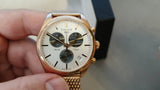 Tissot T Classic PR 100 White Dial Rose Gold Mesh Bracelet Watch For Men - T101.417.33.031.01