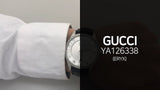 Gucci G Timeless Eryx Silver Dial Black Leather Strap Watch For Men - YA126338