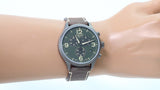 Tissot T Sport Chrono XL Green Dial Brown Leather Strap Watch For Men - T116.617.36.097.00