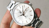 Tag Heuer Carrera Calibre 5 White Dial Silver Steel Strap Watch for Men - WAR201D.BA0723