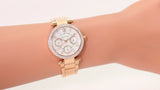 Michael Kors Parker White Dial Rose Gold Steel Strap Watch for Women - MK5616