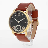 Fossil The Commuter Twist Black Dial Brown Leather Strap Watch for Men -  ME1166