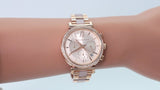 Michael Kors Sofie Chronograph Rose Gold Dial Rose Gold Steel Strap Watch For Women - MK6560