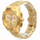 Versace Dylos Chronograph Gold Dial Gold Steel Strap Watch for Men - VQC040015