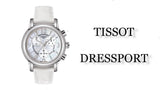 Tissot Dressport Chronograph Mother of Pearl Dial White Leather Strap Watch for Women - T050.217.17.117.00