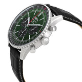 Breitling Navitimer B01 Chronograph 46 Green Dial Black Leather Strap Watch for Men - AB0137241L1P1