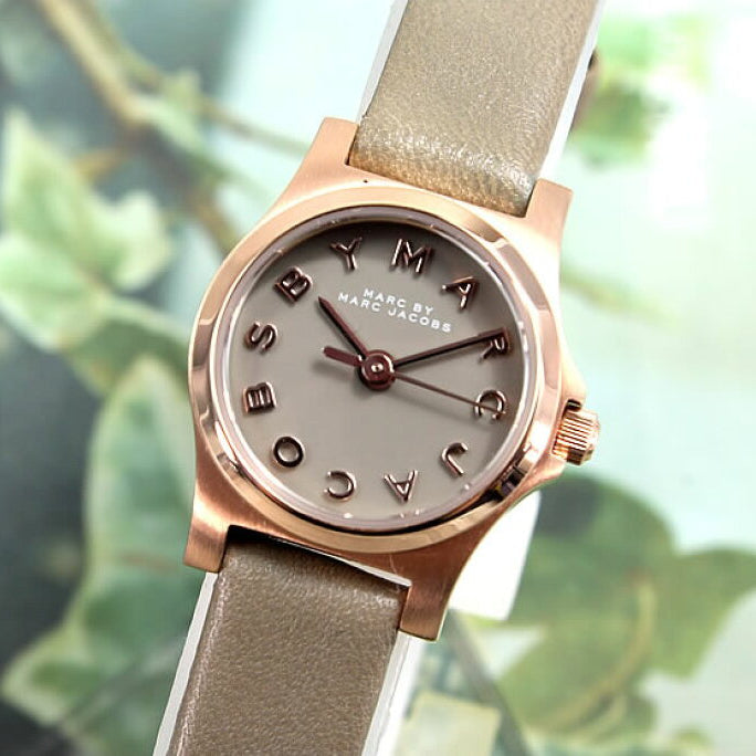 Marc Jacobs Henry Dinky Grey Dial Grey Leather Strap Watch for Women - MBM1239