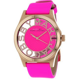 Marc Jacobs Henry Skeleton Pink Dial Pink Leather Strap Watch for Women - MBM1243