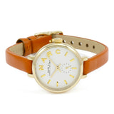 Marc Jacobs Sally White Dial Brown Leather Strap Watch for Women - MBM1351