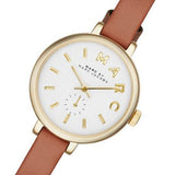 Marc Jacobs Sally White Dial Brown Leather Strap Watch for Women - MBM1351