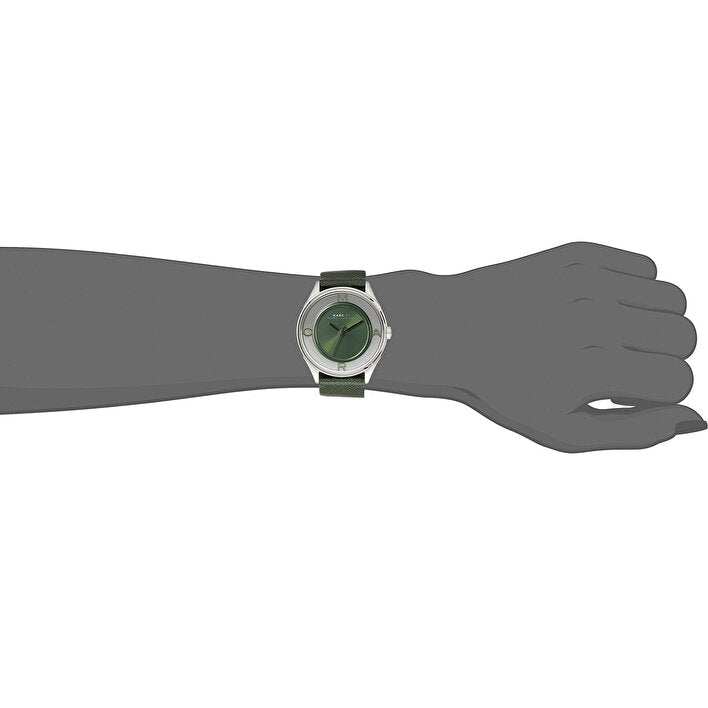 Marc Jacobs Tether Transparent Green Dial Green Leather Strap Watch for Women - MBM1378