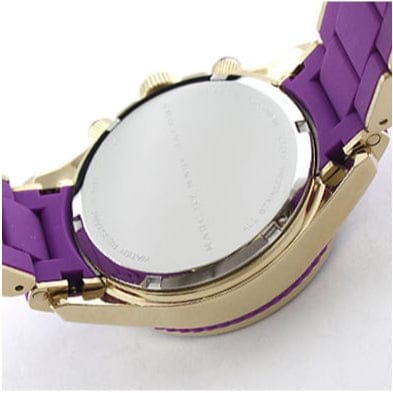 Marc Jacobs Rock Chronograph Purple Dial Purple Silicone Strap Watch for Women - MBM2549