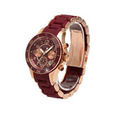 Marc Jacobs Rock Chrono Red Dial Red Rubber Strap Watch for Women - MBM2596