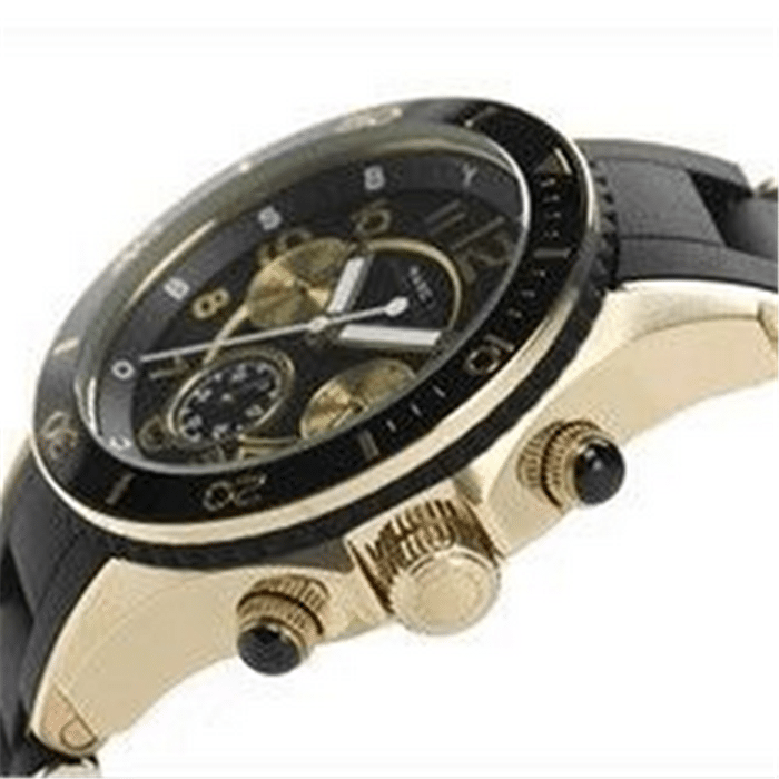 Marc Jacobs Rock Chronograph Black Dial Black Silicone Strap Watch for Women - MBM2598