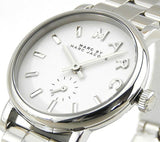 Marc Jacobs Baker White Dial Silver Steel Strap Watch for Women - MBM3246