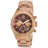 Marc Jacobs Rock Chronograph Red Mother of Pearl Dial Rose Gold Stainless Steel Strap Unisex Watch - MBM3251