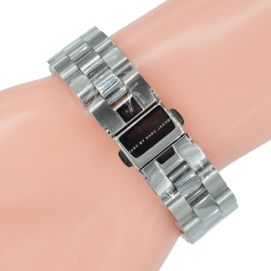 Marc Jacobs Henry Transparent Silver Dial Silver Steel Strap Watch for Women - MBM3337