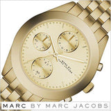 Marc Jacobs Peeker Chronograph Gold Dial Gold Stainless Steel Strap Watch for Women - MBM3393