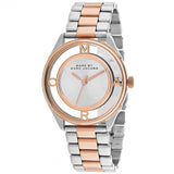 Marc Jacobs Tether Transparent White Dial Two Tone Steel Strap Watch for Women - MBM3436