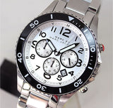 Marc Jacobs Rock Chronograph White Dial Silver Stainless Steel Strap Watch for Men - MBM5027