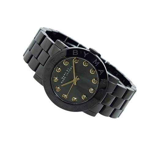 Marc Jacobs Amy Black Dial Black Steel Strap Watch for Women - MBM8595