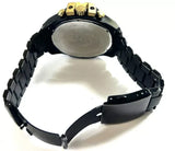 Diesel Mega Chief Chronograph Gold Dial Black Steel Strap Watch For Men - DZ4485