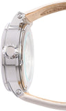 Fossil Boyfriend Automatic Skeleton Silver Dial White Leather Strap Watch for Women - ME3069