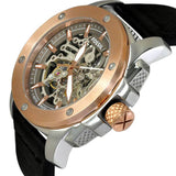 Fossil Modern Machine Automatic Skeleton Dial Black Leather Strap Watch for Men - ME3082