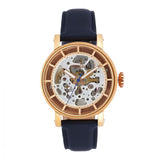 Fossil Original Boyfriend Skeleton White Dial Blue Leather Strap Watch for Women - ME3086