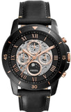 Fossil Grant Sport Automatic Skeleton Black Dial Black Leather Strap Watch for Men - ME3138