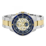 Fossil Grant Sport Automatic Skeleton Blue Dial Two Tone Steel Strap Watch for Men - ME3141