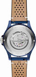 Fossil Crewmaster Sports Automatic Blue Dial Blue Leather Strap Watch for Men - ME3149