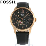 Fossil Townsman Automatic Black Dial Black Leather Strap Watch for Men - ME3170