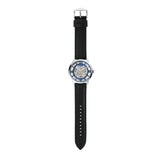 Fossil Townsman Automatic Skeleton Blue Dial Black Leather Strap Watch for Men - ME3200